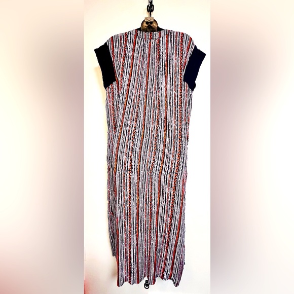 Kate Landry Casuals House Dress Caftan Front Zip Crochet Boho Multicolor X1 - Picture 5 of 7